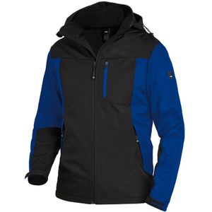 FHB Jannik Softshell-Jack Korenblauw-Zwart maat XS