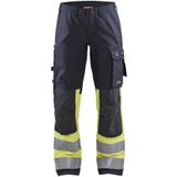 Blåkläder 7187-1512 Multinorm dames werkbroek met stretch Inherent Marine/High Vis Geel maat C38
