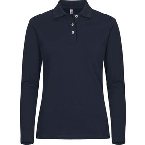 Clique Stretch Premium Polo L/S Women Dames Dark Navy maat 40/L