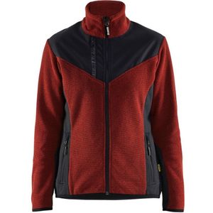 Blåkläder 5943-2536 Dames gebreid vest met softshell Gebrand rood/Zwart maat XXXL