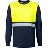 Santino O-hals Helsinki Sweater Real Navy / Fluor Yellow