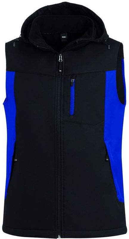 FHB Justus Softshell-Gilet Korenblauw-Zwart maat 5XL
