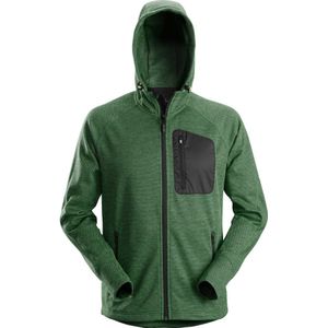 Snickers 8041 FlexiWork Fleece Hoodie Bosgroen/Zwart maat 3XL