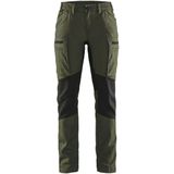 Blåkläder 7159-1845 Dames Service werkbroek Stretch Donker Herfstgroen/Zwart maat C30
