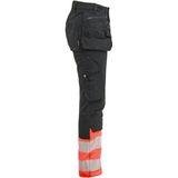 Blåkläder 7030-1149 Dames High Vis Werkbroek Stretch Zwart/High Vis Rood maat D25