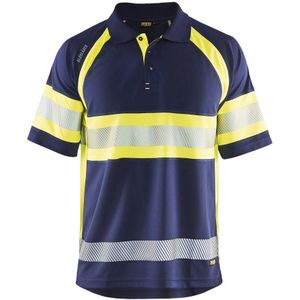 Blåkläder 3338-1051 Poloshirt High Vis Klasse 1 Marineblauw/Geel