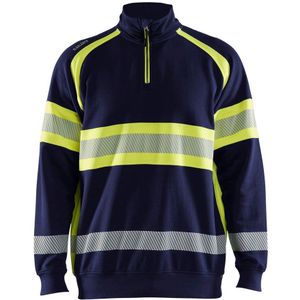 Blåkläder 3553-1158 Sweater High vis Marine/High Vis Geel maat XL