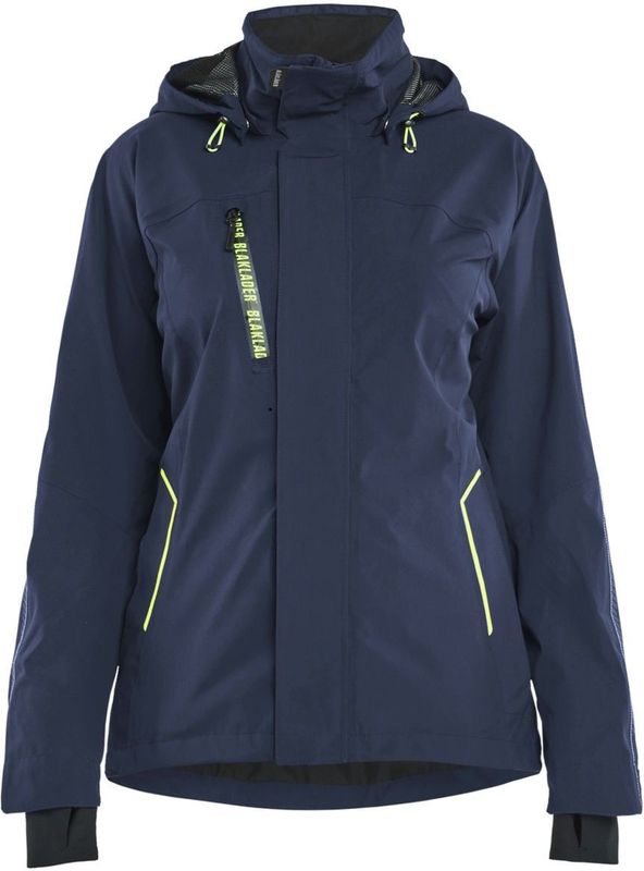 Blåkläder 4403-1917 Dames Shell Jack Stretch Donker marineblauw/High vis geel maat L