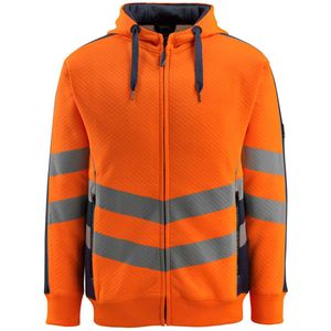 Mascot 50138-932 Capuchontrui met rits Hi-Vis Oranje/Donkermarine maat S