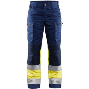 Blåkläder 7161-1811 Dames werkbroek High Vis met stretch Marine/High Vis Geel maat C34