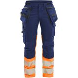 Blåkläder 7030-1149 Dames High Vis Werkbroek Stretch Marineblauw/Oranje maat C34