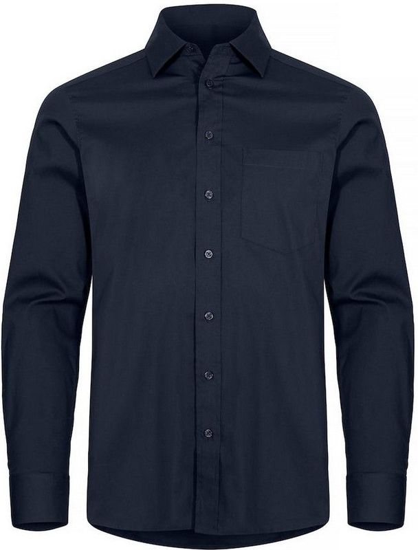 Clique - Stretch Shirt L/S 027960 - Dark Navy - Heren Overhemd