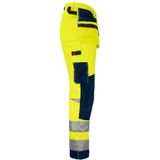 Jobman 2222 Hi-Vis Trousers Star Hp Geel/Navy maat D124