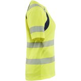 Blåkläder - 3503-2537 - Dames T-shirt - High Vis Geel/Marineblauw