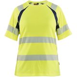 Blåkläder - 3503-2537 - Dames T-shirt - High Vis Geel/Marineblauw