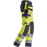 Snickers 6261 ProtecWork Werkbroek met Holsterzakken en Symmetrische Zakken High-Vis Klasse 2 High-Vis Geel/Marineblauw maat 044