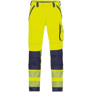 Dassy - Aruba Stretch - Hogezichtbaarheidsbroek - Fluogeel/Marineblauw