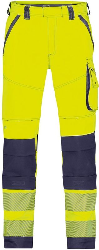 Dassy - Aruba Stretch - Hogezichtbaarheidsbroek - Fluogeel/Marineblauw