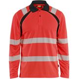Blåkläder 3598-1013 UV-Poloshirt lange mouw High Vis High Vis Rood/Zwart maat 4XL