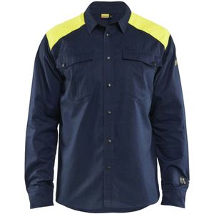 Blåkläder 3238-1517 Multinorm Overhemd Marine/High Vis Geel