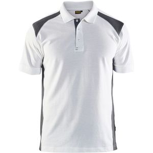 Blåkläder 3324-1050 Poloshirt piqué Wit/Donkergrijs maat L