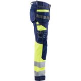 Blåkläder 7196-1370 Dames High Vis werkbroek met Stretch Marine/High Vis Geel maat C32