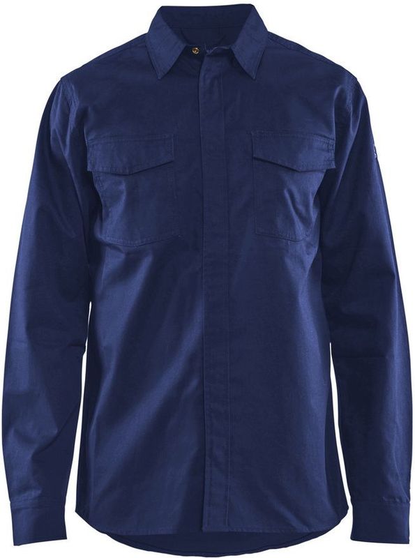 Blåkläder 3226-1504 Vlamvertragend overhemd Marineblauw maat 4XL