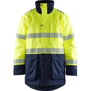 Blåkläder 4527-1534 Multinorm Winterparka High Vis Geel/Marineblauw maat 4XL