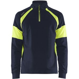 Blåkläder 3550-1158 Sweatshirt Met High Vis Zones Marineblauw/High Vis Geel