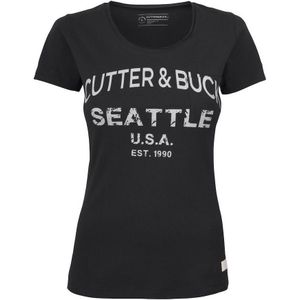 Cutter & Buck Pacific City T-Shirt Dames Zwart/Grijs