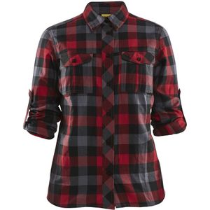 Blåkläder 3209-1152 Dames Overhemd Flanel Rood/Zwart