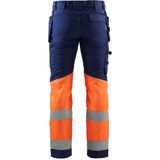 Blåkläder 1558-1811 High Vis werkbroek met stretch Marineblauw/Oranje maat D96