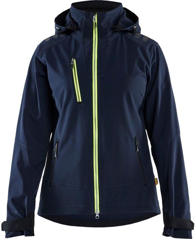 Blåkläder - 4719-2513 - Softshell Jack - Donker Marineblauw/High Vis Geel