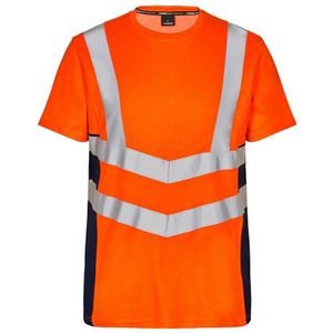 F. Engel 9544 Safety T-Shirt SS Orange/Blue Ink