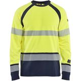 Blåkläder 3436-1737 Multinorm T-shirt lange mouw High Vis Geel/Marineblauw maat 4XL