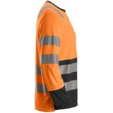 Snickers 2433 AllroundWork High-Vis T-shirt met Lange Mouwen Klasse 2 High-Vis Oranje/Zwart maat XS
