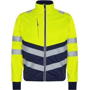 Engel - Safety Softshell Jack - Hi-vis Yellow / Blue Ink