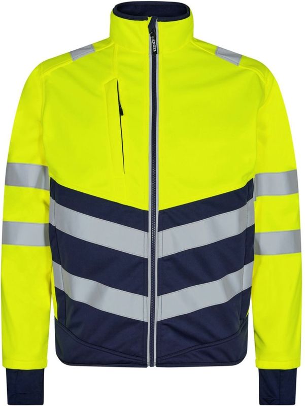 Engel - Safety Softshell Jack - Hi-vis Yellow / Blue Ink