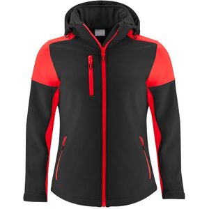 Printer Softshell Prime Lady Dames Zwart/Rood