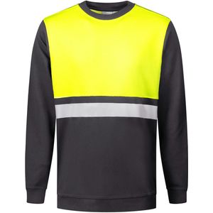 Santino O-hals Helsinki Sweater Graphite / Fluor Yellow