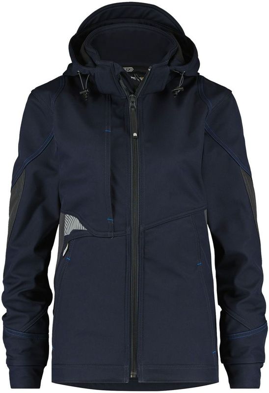 Dassy Gravity Women Softshelljas voor dames Nachtblauw/Antracietgrijs maat L