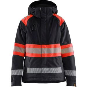 Blåkläder 4470-1977 Dames Winterjas High Vis Zwart/High Vis Rood maat XL