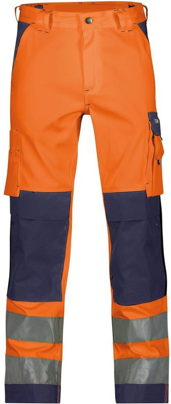 Dassy - Buffalo - Hogezichtbaarheidsbroek - Fluo-Oranje/Marineblauw - 245gr