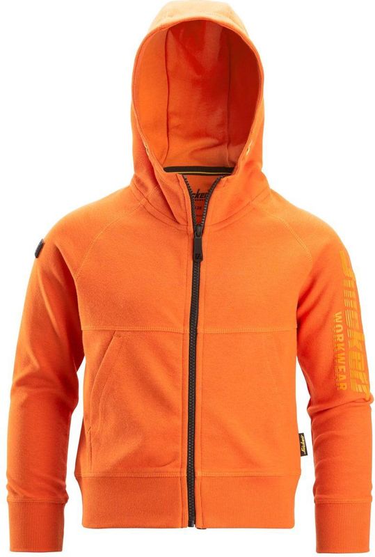 Snickers 7512 Junior Logo Full-Zip Hoodie Warm Oranje maat 104