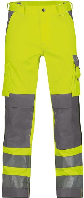 Dassy Buffalo Hogezichtbaarheidsbroek met kniezakken Fluogeel/Cementgrijs 245gr maat 53