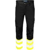 ProJob 6537 SIGNALISATIE STRETCHBROEK MET KNIEZAKKEN EN ISO 20471 KLASSE 1 646537 - Geel/Zwart - C44