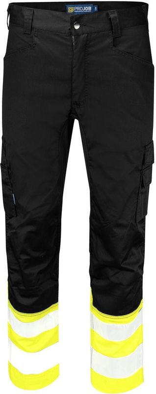 ProJob 6537 SIGNALISATIE STRETCHBROEK MET KNIEZAKKEN EN ISO 20471 KLASSE 1 646537 - Geel/Zwart - C44