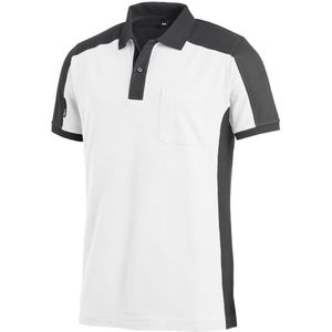 FHB Konrad Poloshirt tweekleurig Wit-Antraciet maat M