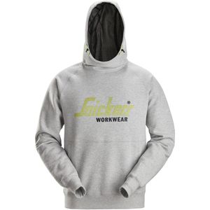 Snickers 2845 Logo Hoodie Lichtgrijs melange maat S