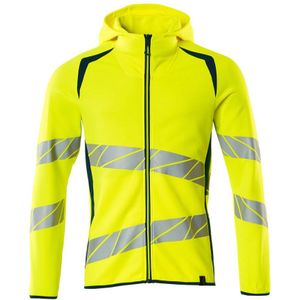 Mascot 19284-781 Capuchontrui met rits Hi-Vis Geel/Donkerpetrol maat 4XL